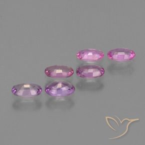 Gemas de Zafiro Púrpura rosado natural de 1.69 ct, Ovalada, VS