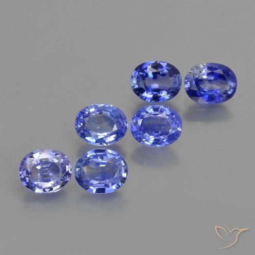 Gemas de Zafiro Azul violeta natural de 2.43 ct, Ovalada, VS