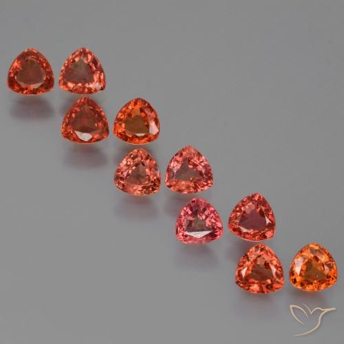 Gemas de Zafiro Rojo medio natural de 3.49 ct, Trillón, VS