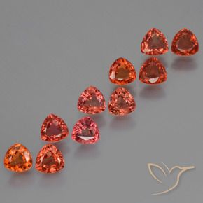 Gemas de Zafiro Rojo medio natural de 3.49 ct, Trillón, VS