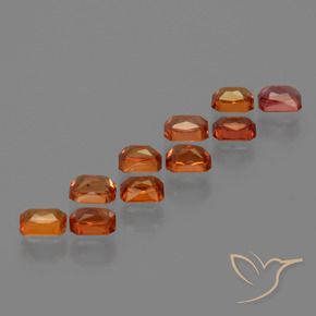 Gemas de Zafiro Naranja medio natural de 2.63 ct, Corte Octágono / Esmeralda, VS
