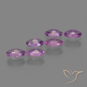 Gemas de Zafiro Púrpura rosáceo intenso natural de 1.54 ct, Ovalada, VS