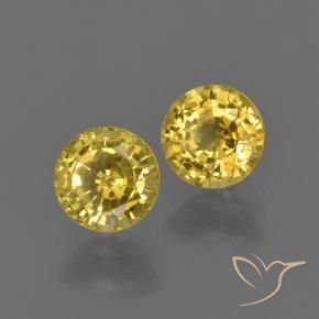 Gemas de Zafiro Amarillo púrpura natural de 1.02 ct, Redondo, VS