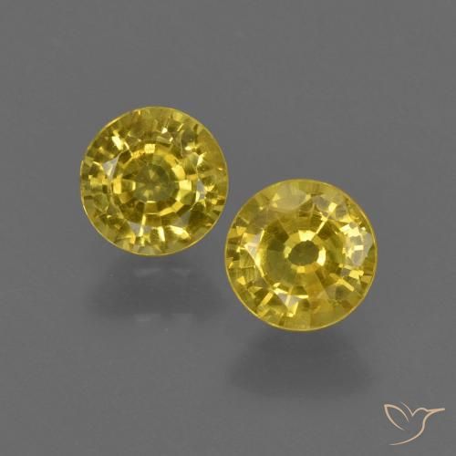 0.90ctw Natural Amarillo miel Zafiro, Redondo, VS