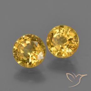 Gemas de Zafiro Naranja dorado natural de 1.17 ct, Redondo, VS