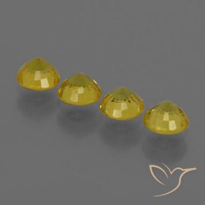 Gemas de Zafiro Dorado amarillento natural de 1.97 ct, Redondo, VS