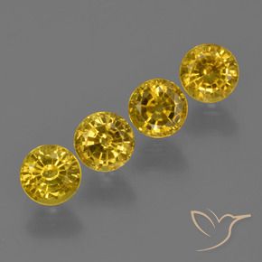 Gemas de Zafiro Amarillo púrpura natural de 2.19 ct, Redondo, VVS-VS
