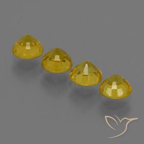 Gemas de Zafiro Amarillo púrpura natural de 2.19 ct, Redondo, VVS-VS