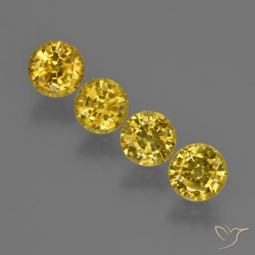 2.34ctw Natural Dorado amarillento Zafiro, Redondo, VS