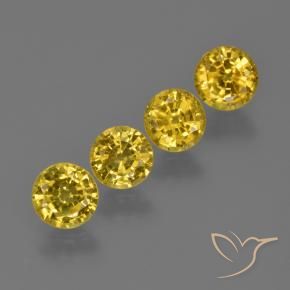 Gemas de Zafiro Dorado amarillento natural de 2.34 ct, Redondo, VS