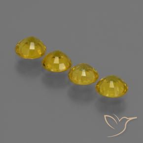 Gemas de Zafiro Dorado amarillento natural de 2.34 ct, Redondo, VS