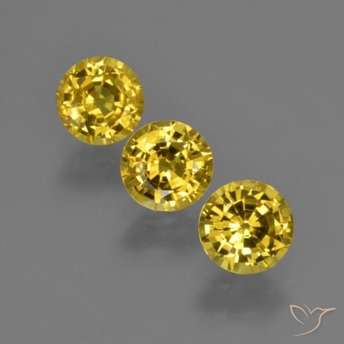 2.26ctw Natural Dorado amarillento Zafiro, Redondo, VS