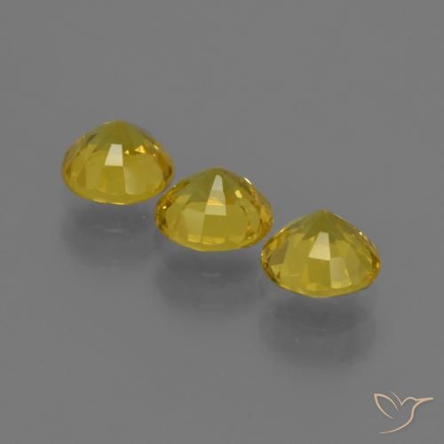Gemas de Zafiro Dorado amarillento natural de 2.26 ct, Redondo, VS