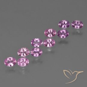 Gemas de Zafiro Púrpura claro medio natural de 1.94 ct, Ovalada, VS