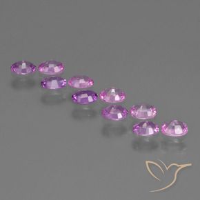 Gemas de Zafiro Púrpura medio natural de 1.94 ct, Ovalada, VS