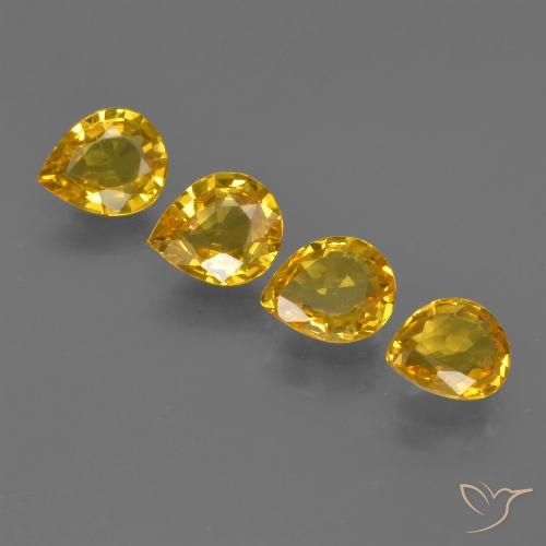 2.42ctw Natural Dorado Zafiro, En forma de pera, VS