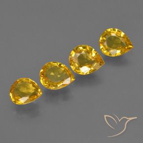 Gemas de Zafiro Dorado natural de 2.42 ct, En forma de pera, VS