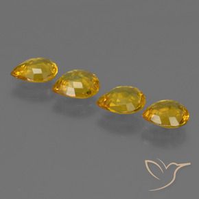 Gemas de Zafiro Dorado natural de 2.42 ct, En forma de pera, VS