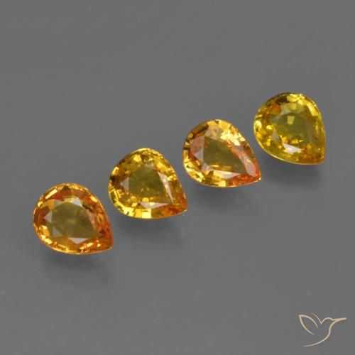 2.26ctw Natural Naranja dorado Zafiro, En forma de pera, VS