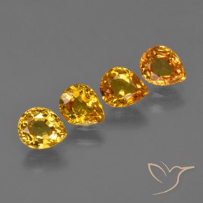 Gemas de Zafiro Naranja medio natural de 2.70 ct, En forma de pera, VS