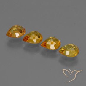 Gemas de Zafiro Naranja medio natural de 2.70 ct, En forma de pera, VS