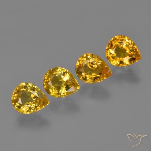 Gemas de Zafiro Dorado natural de 2.78 ct, En forma de pera, VS