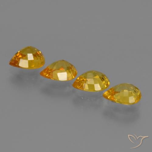 Gemas de Zafiro Dorado natural de 2.78 ct, En forma de pera, VS