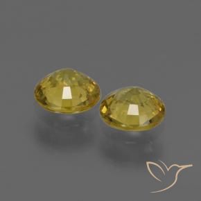 Gemas de Zafiro Amarillo otoño natural de 0.79 ct, Redondo, VS