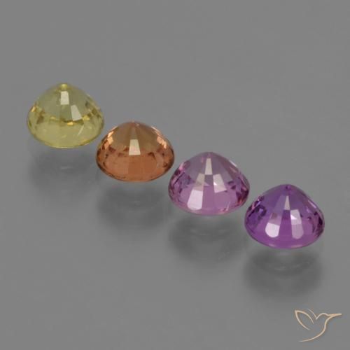 Gemas de Zafiro Multicolor natural de 2.37 ct, Redondo, VS