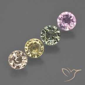 Gemas de Zafiro Multicolor natural de 2.36 ct, Redondo, VS