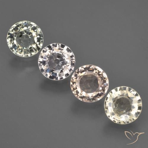 Gemas de Zafiro Multicolor natural de 3.26 ct, Redondo, VS
