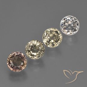 Gemas de Zafiro Multicolor natural de 3.32 ct, Redondo, VS