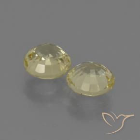 Gemas de Zafiro Amarillo pálido natural de 1.86 ct, Redondo, VS