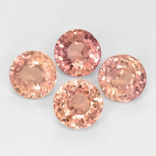 Gemas de zafiro rosado terroso natural de 1,63 ct, corte redondo, VS