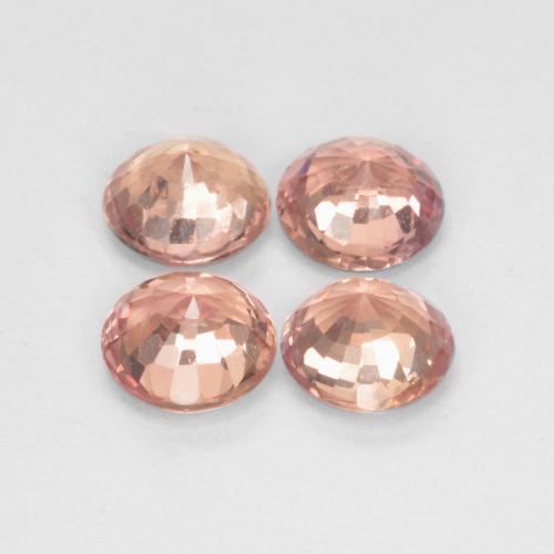 Gemas de zafiro rosado terroso natural de 1,63 ct, corte redondo, VS