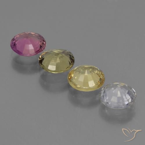Gemas de Zafiro Multicolor natural de 3.02 ct, Redondo, VS