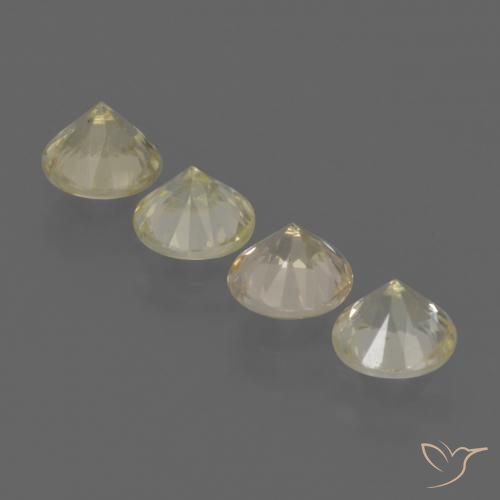 Gemas de Zafiro Amarillo pálido natural de 1.96 ct, Redondo, VS
