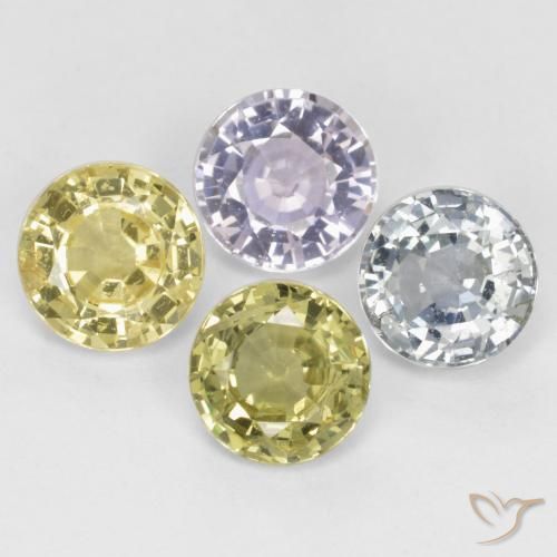 Gemas de Zafiro Multicolor natural de 2.67 ct, Redondo, VS