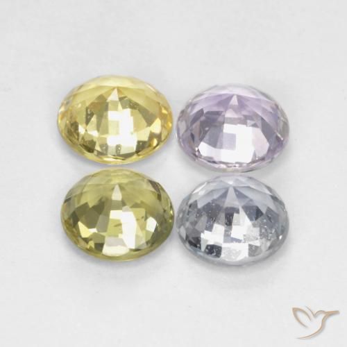 Gemas de Zafiro Multicolor natural de 2.67 ct, Redondo, VS