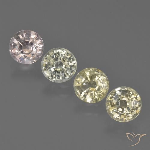 Gemas de Zafiro Multicolor natural de 3.15 ct, Redondo, VS