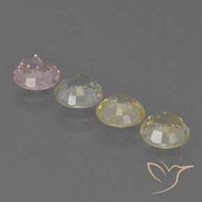 Gemas de Zafiro Multicolor natural de 3.15 ct, Redondo, VS