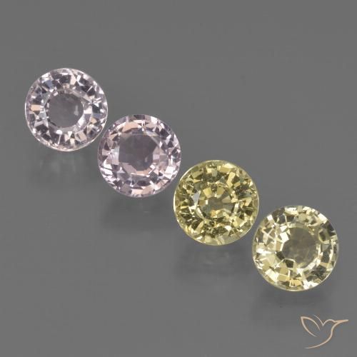 Gemas de Zafiro Multicolor natural de 3.60 ct, Redondo, VS