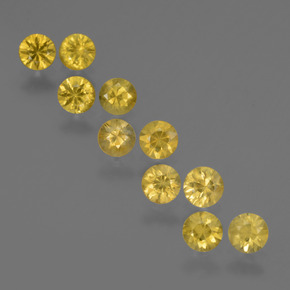 Gemas de Zafiro Amarillo púrpura natural de 2.50 ct, Corte Redondo, VS