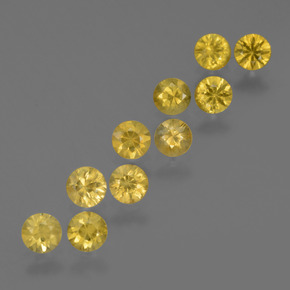 Gemas de Zafiro Amarillo púrpura natural de 2.50 ct, Corte Redondo, VS