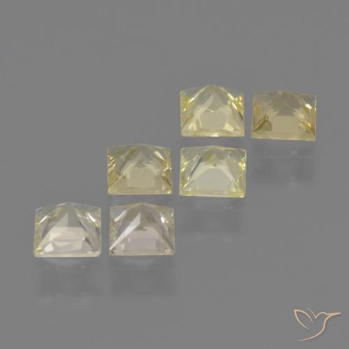 Gemas de Zafiro Amarillo claro natural de 1.60 ct, Cuadrado, VS