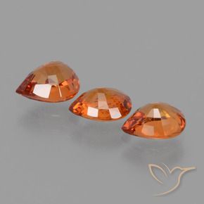 Gemas de Zafiro Naranja rojizo natural de 2.06 ct, En forma de pera, VS
