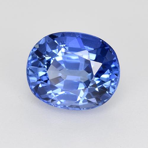 Zafiro Azul oscuro medio natural de 2.32 ct, Ovalada, VS