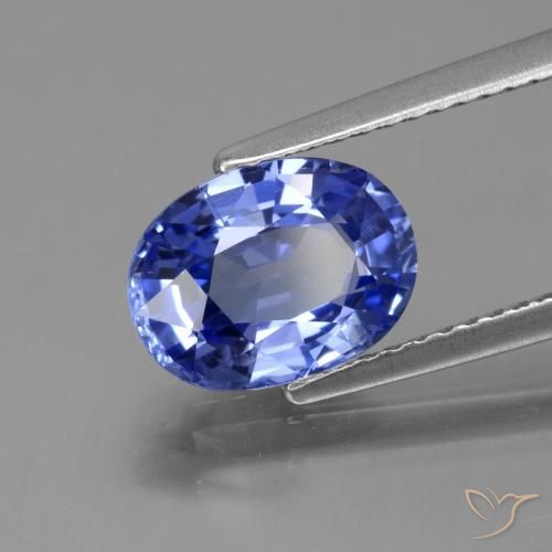 Zafiro Azul púrpura intenso natural de 2.67 ct, Ovalada, VVS-VS