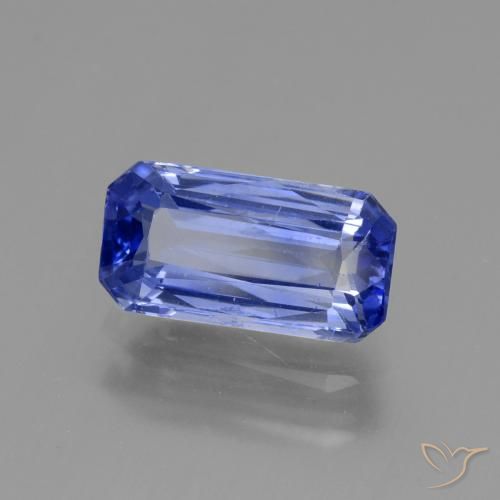 Zafiro Azul púrpura intenso natural de 2.98 ct, Corte Octágono / Esmeralda, VS