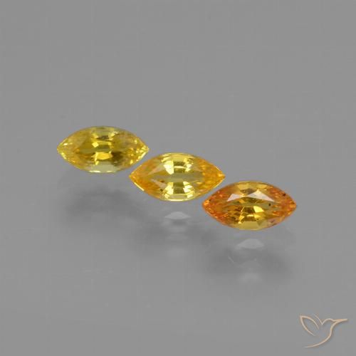 Gemas de Zafiro Naranja claro natural de 1.27 ct, Marquesa, VVS-VS
